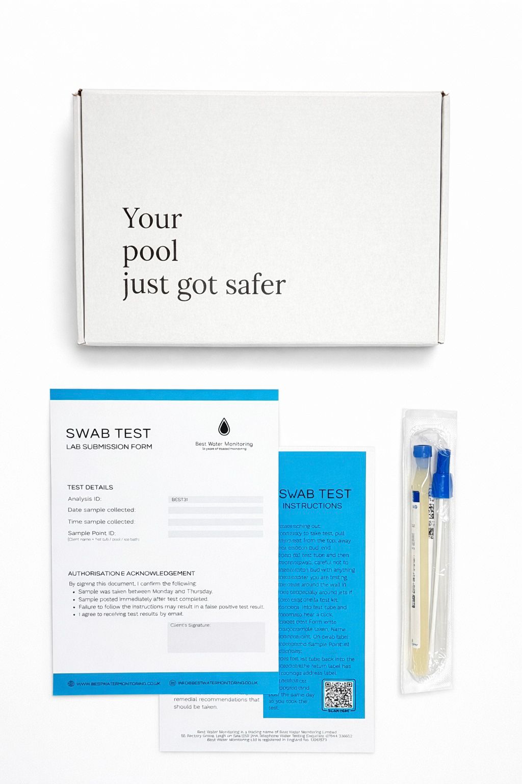 Water Sampling Test Kit for Pool/Hot Tub/Ice Bath